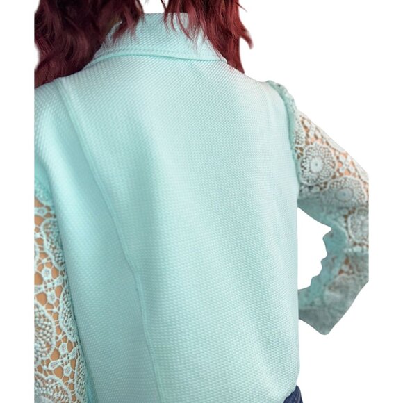 (5 for $25)Knitβ Works Lace Sleeve Cropped Jacket Girls Size XXL NWOT - Picture 6 of 8